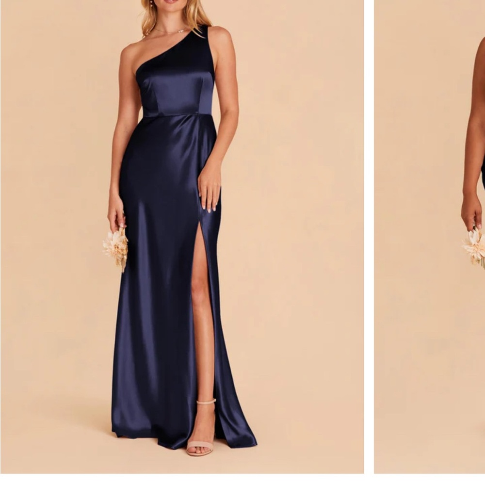 Birdy Grey Asymmetrical Blue One Shoulder Gown